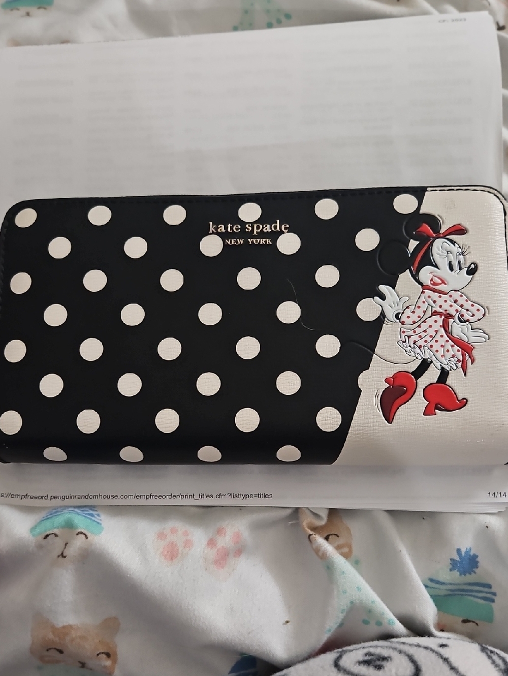 Kate Spade Black & White Polka Dot Minnie Wallet